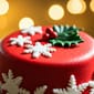 Christmas Cake With Snow Patches