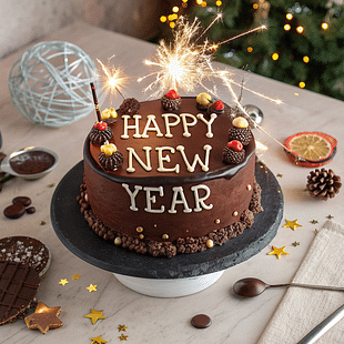 New Year Cake 2025 Chocolate Full Cake