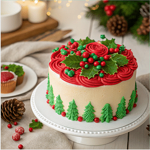 Christmas Cake Rose Flowers