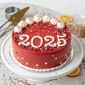 New Year Cake 2025 RedVelvet With Cream Decor