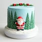 Christmas Cake With Snow And Santa