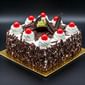 Black Forest Cake Square Shape With Cherries