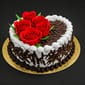 Black Forest Cake Heart Shape With Roses