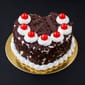 Black Forest Cake Heart Shape With Chocos On Top