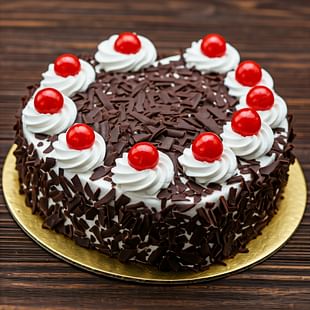 Black Forest Cake Heart Shape With Cream