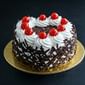 Black Forest Cake Heart Shape With Extra Cream