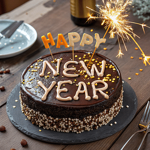 New Year Cake 2025 Chocolate Cake Letter Sticks