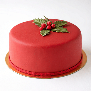 Christmas Cake Red Color Plain
