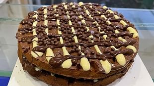 Triple Chocolate Waffle Cake