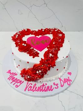 Heart Shape Black Forest Cake Red