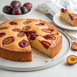 Christmas Plum Cake filled with Plum