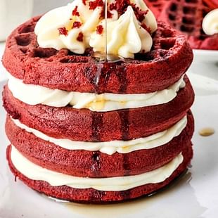 Red Velvet Waffle Cake