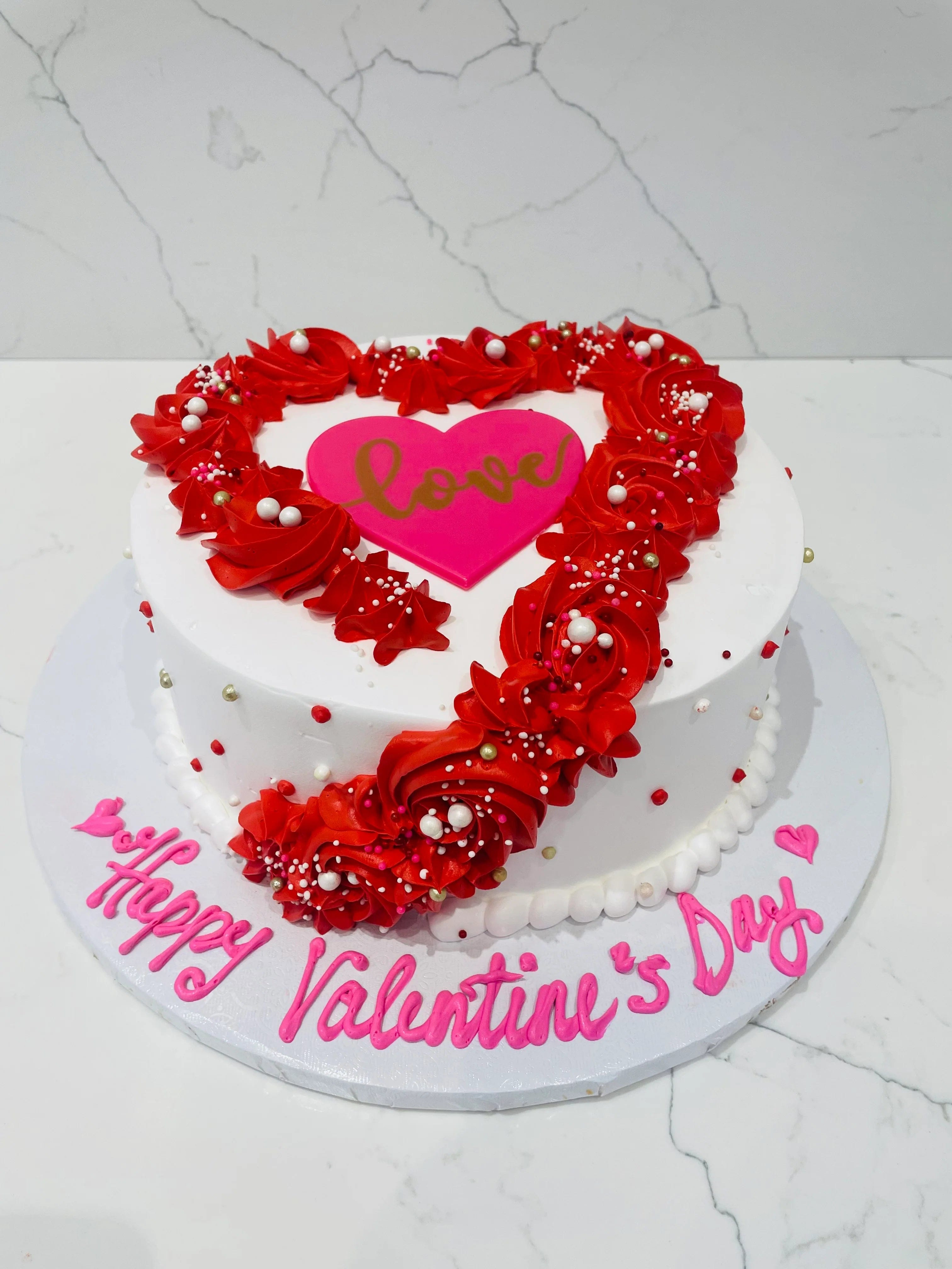 Heart Shape Black Forest Cake Red