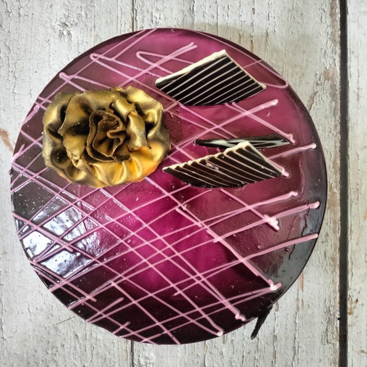 Golden Flower Black Current Cake