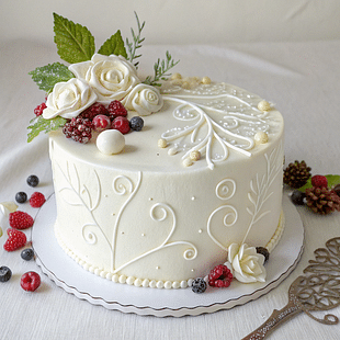 Christmas White Forest Cake